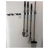 Three telescoping gardening tools