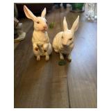 Glass rabbit figurines