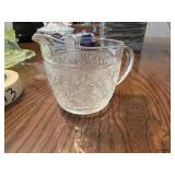 Clear compression pressed glass creamer