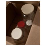 Box of miscellaneous item jars,