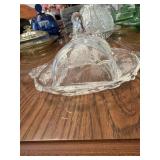 This is a vintage Heisey crystal glass covered