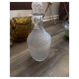 This vintage 1940s pressed glass decanter