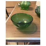 Green glass bowl
