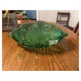Green compression pressed glass. Bowl