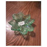 Green pressed glass. Candy dish