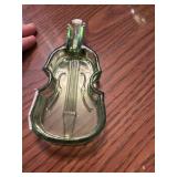 Trinket box green compression pressed glass