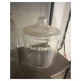 Glass container, and planters