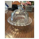 This vintage A.H. Heisey & Company glass butter
