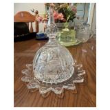Candy dish compression pressed clear glass