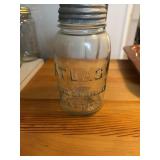 Mason jar with vintage lid