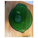 Green glass bowl