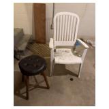 A chair and a stall