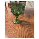 Green compression pressed glass