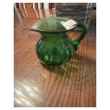 Green compression pressed glass