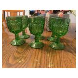 Green compression pressed glass