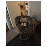 Wicker basket, mini chair set