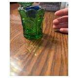 Cup  Green pressed glass
