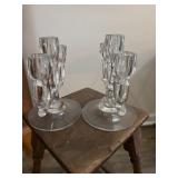 Vintage glass candle holders