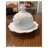 This is a vintage Imperial Glass covered butter