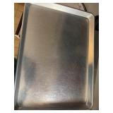 Big cookie sheets and a pizza pan