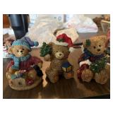 Christmas teddy bear figurines