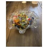 Candy bowl with glass candy