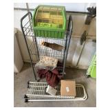 Two shelves and miscellaneous items