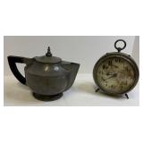 Pewter Coffee Pot, Large Alarm Clock Pickering
