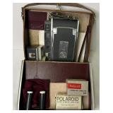 Polaroid Camera 900, flash, case