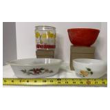 Orange Small Mixing Bowl, White Bowl with...