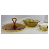Amber and yellow glass