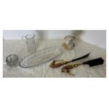 Horse brush/shoe horn set, small pitcher