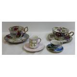 2 Tea Cups and Saucers, 2 Small Tea Cups and...