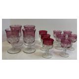 Indian Glass-Kings Crown Ruby Red 4 Goblets, 3...