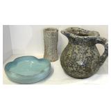 3 Pc Blue Pottery