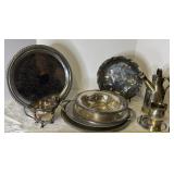 Silver Plate 9 pieces, Aluminum tray 1 piece
