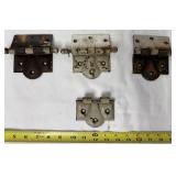 4 decorative brass hinges- Art Deco