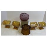 Amber Glass and Pink Glass