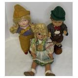 Set of 3 European Dolls