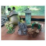 Decorative Outdoor Figurines and Lantern