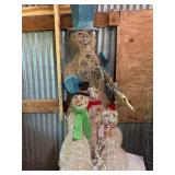 Tinsel Snowman Family Light-Up Decoration