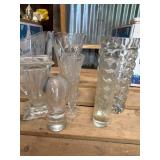 Eight Assorted Glass Vases