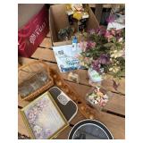 Household Lot With Glassware, Decor, and Trophies