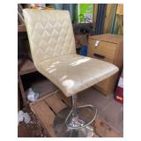 Diamond-Pattern Upholstered Bar Stool