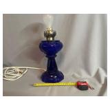 Cobalt Blue Glass Electric Lamp Base