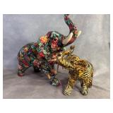Porcelain Patchwork Elephant Figurines