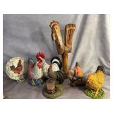 Rooster Decor in Various Materials