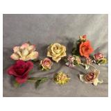 Capodimonte Porcelain Floral Figurines