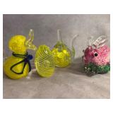 Four Glass Figurines in Assorted Designs