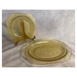 Federal Glass 'Madrid' Amber Platter and Plate